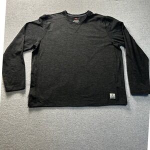 Mens XL Long Sleeve Work Shirt Charcoal Gray Rugged Utility Casual Durable Basic